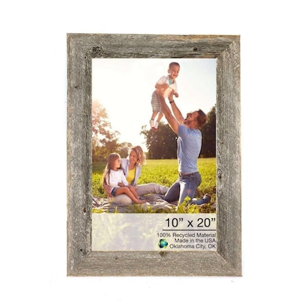 Palacedesigns 10 x 20 in. Rustic Farmhouse Dark Gray Wood Picture Frame PA3670046